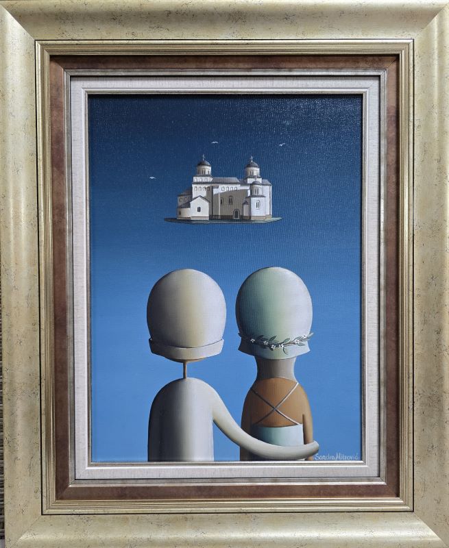 Manastir Mileševa, Sandra Mitrović, ulje na platnu, sa 56×46 cm, bez 40×30 cm, sertifikat, 47200 dinara -SNIŽENO -10 %