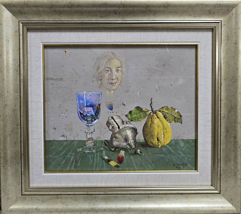 Plava čaša, Milan Miletić, sa 40×45 cm, bez 25×30 cm. ulje na platnu, sertifikat, 2025., 64900 dinara