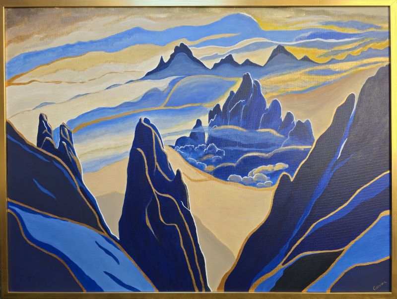 Plavo, Snežana Jakšić, akril na platnu, sa 63×83 cm, bez 60×80 cm, sertifikat, 23600 dinara