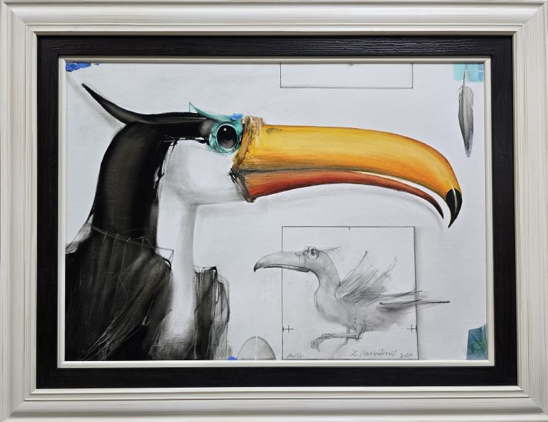 Tukan, Danica Masniković, ulje na platnu, sa 70×90 cm, bez 50×70 cm, sertifikat, 259600 dinara