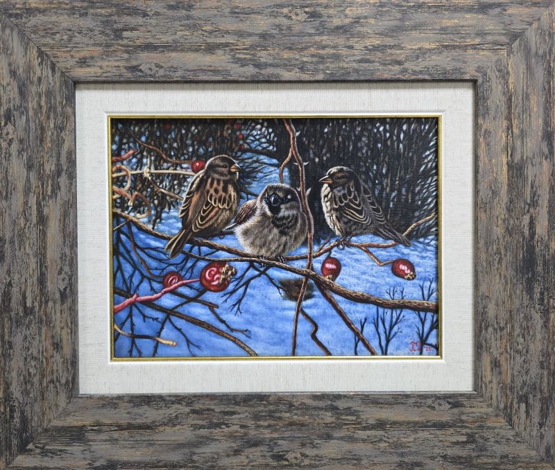 Vrapčići, ulje na lesonitu, sa 40×47 cm, bez 28×21 cm, Predrag Peđa Radovanović, sertifikat, 20060 dinara