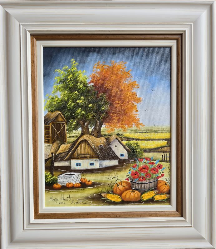 Drvo ljubavi 4, Marija Hlavati, Naiva Kovačica, ulje na platnu kaširano na kartonu, sa 45×40 cm, bez 30×25 cm, sertifikat, 21240 dinara