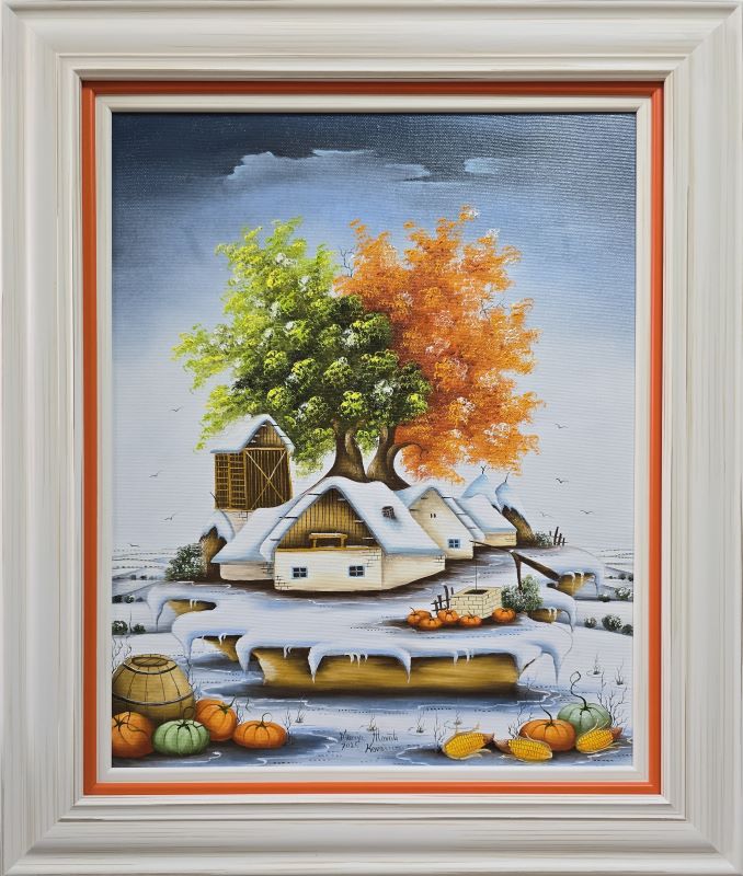 Drvo ljubavi 5, Marija Hlavati, Naiva Kovačica, ulje na platnu, sa 65×55 cm, bez 50×40 cm, sertifikat, 46020 dinara