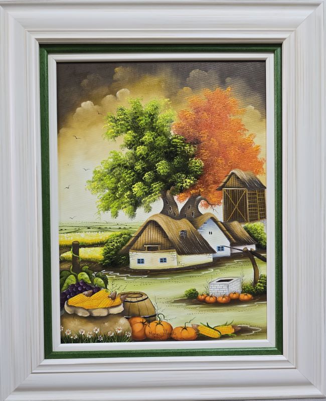 Drvo ljubavi 7, Marija Hlavati, Naiva Kovačica, ulje na platnu kaširano na kartonu, sa 55×45 cm, bez 40×30 cm, sertifikat, 31860 dinara