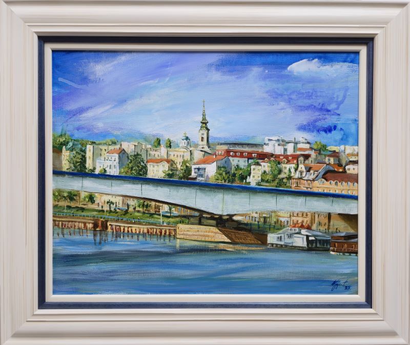 Beograd 4, Marija Đukić, ulje na platnu, sa 55×65 cm, bez 40×50 cm, sertifikat, 21240 dinara