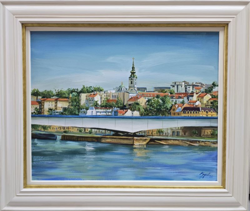 Moj Beograd, Marija Đukić, ulje na platnu, sa 55×65 cm, bez 40×50 cm, sertifikat, 21240 dinara